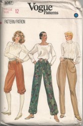 8087 VOGUE RIDER JODPHURS, KNICKERS, HAREM, PANTS PATTERN 10, 14 CHOICE UNCUT